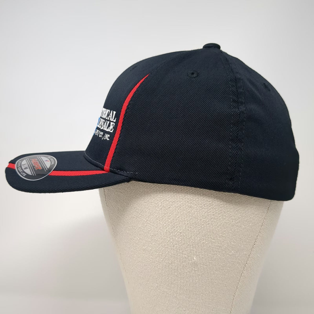 Sport-Tek Black Baseball Cap Size M Electrical Wholesale Supply Co Red Piping