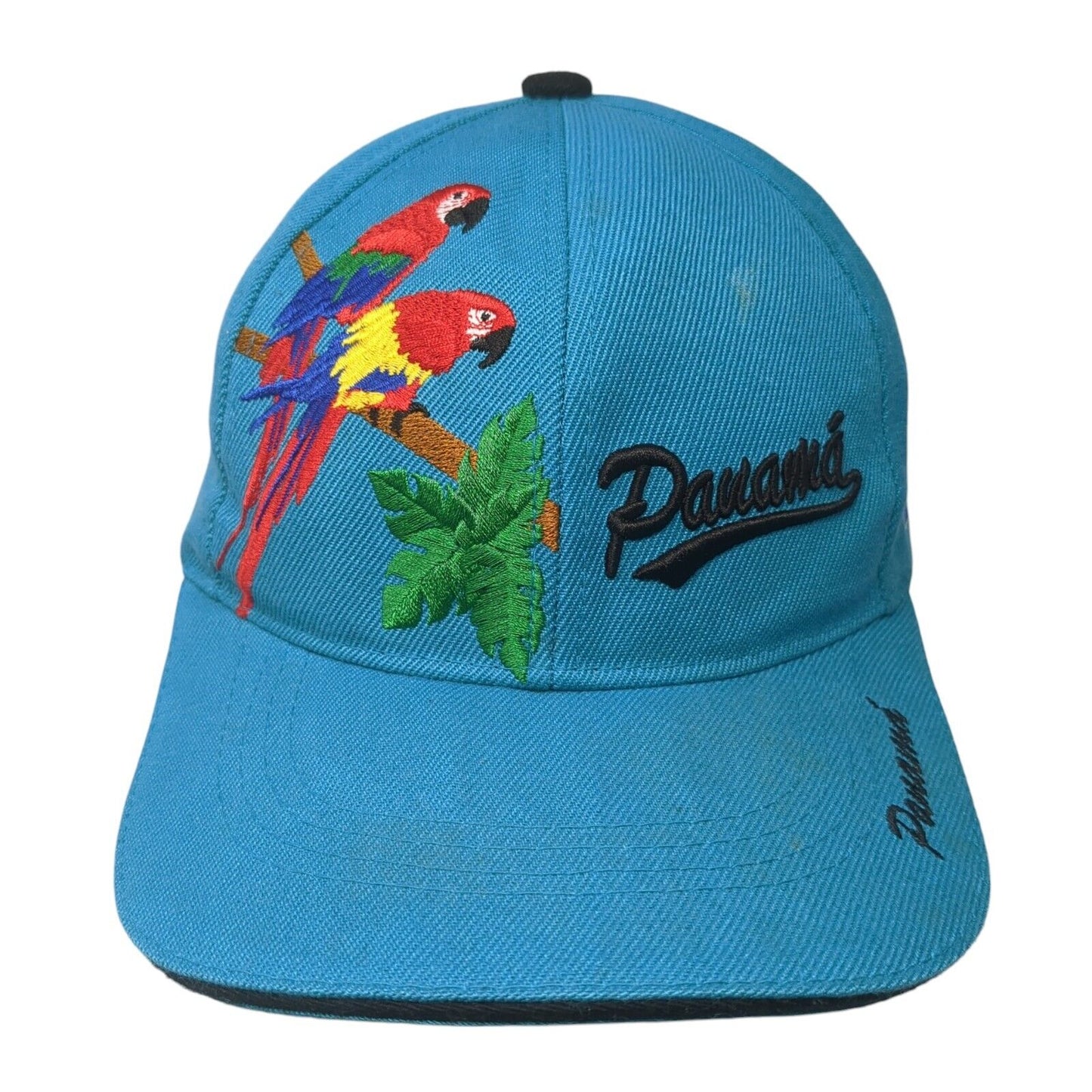 Panaman Strapback Hat Blue One Size Adjustable Embroidered Parrot Mega Sport