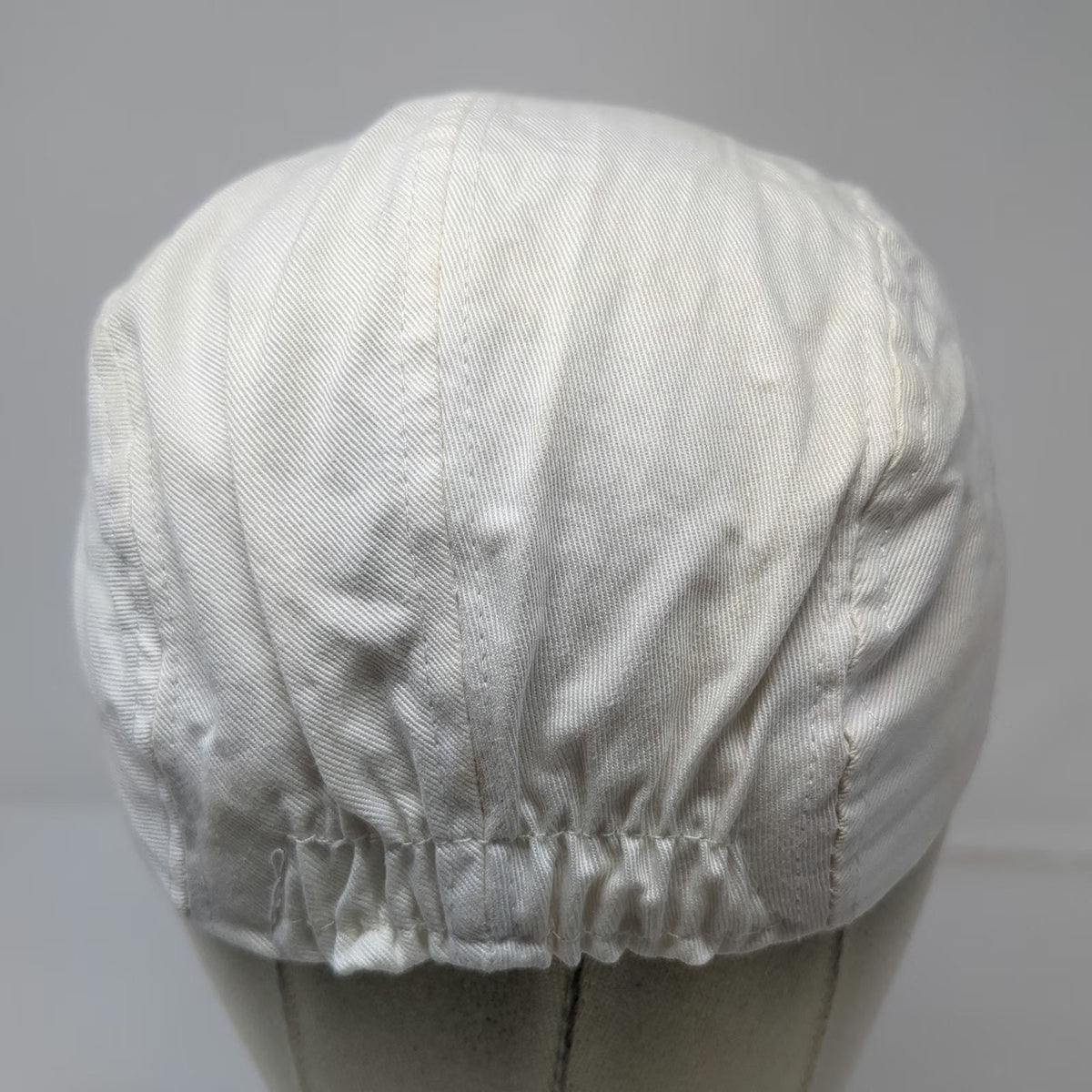San Brushardi 5 Panel White One Size Flower Embroidery Elastic Back Hat