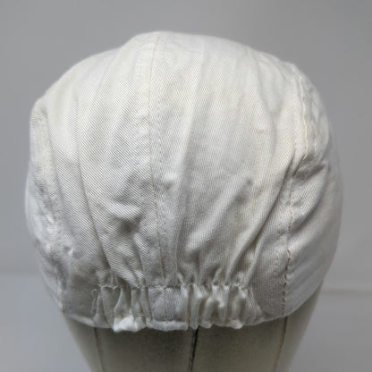 San Brushardi 5 Panel White One Size Flower Embroidery Elastic Back Hat