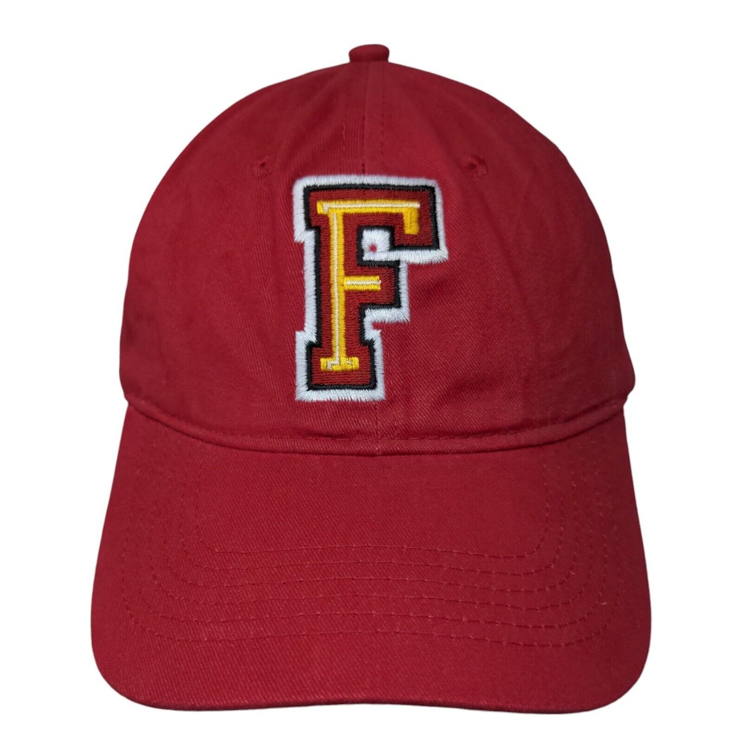 F Initial Slideback Hat Red One Size Adjustable Embroidered Port & Company