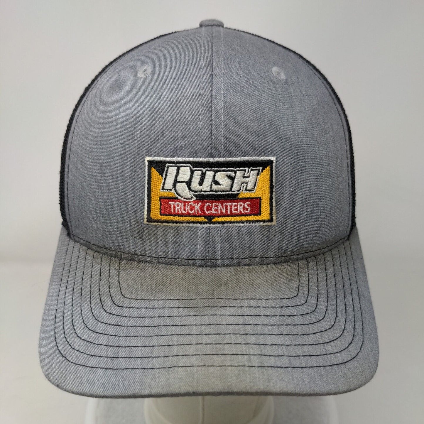 Rush Truck Centers Snapback Mesh Back Trucker Hat Gray One Size Embroidered
