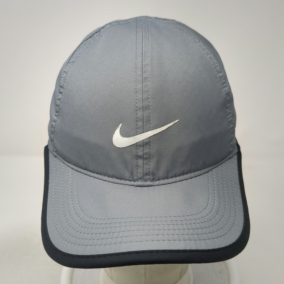 Nike Baseball Cap Gray One Size Dri-Fit Featherlight Strapback Recycled Hat