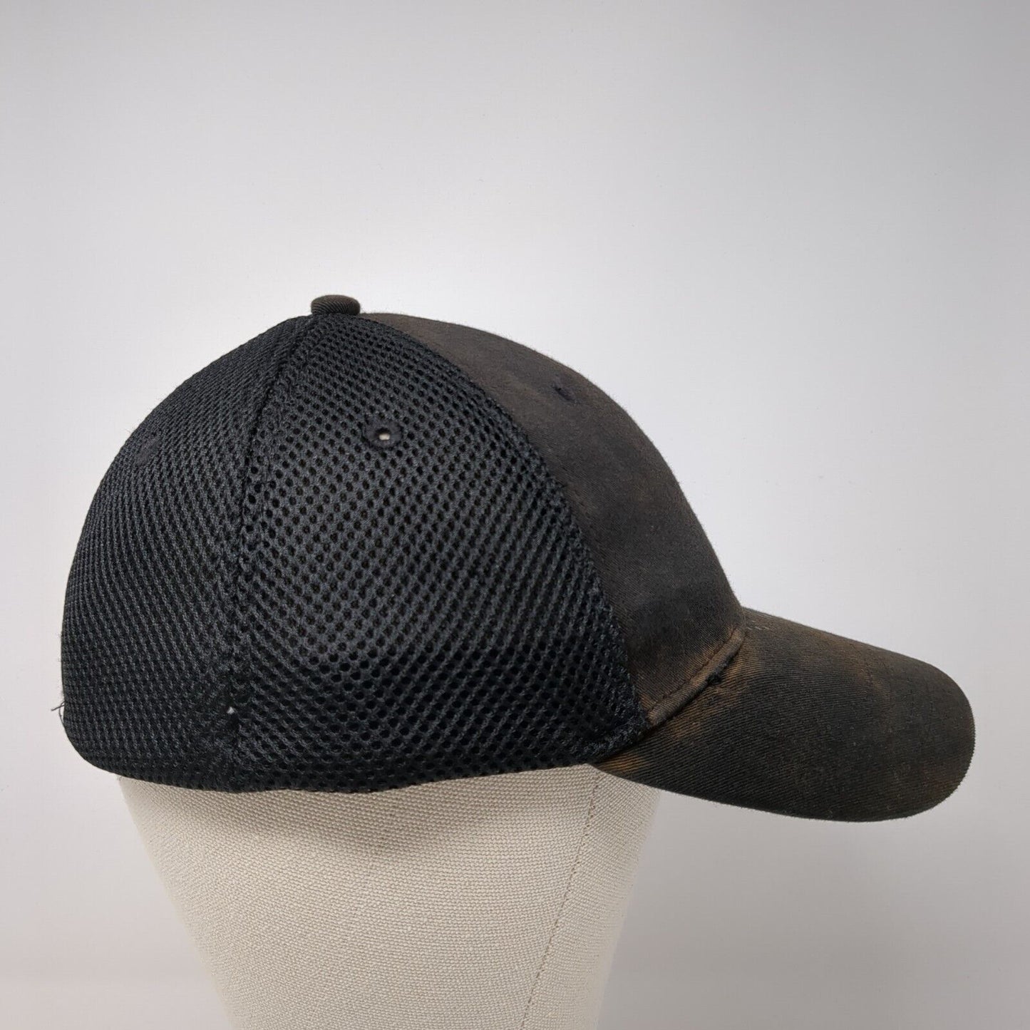 Cariloha Bamboo Stay Cool Fitted Trucker Hat Black S/M Embroidered Mesh Back