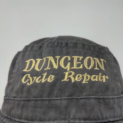 Otto Men's Butcket Hat Gray Size Small Embroidered Dungeon Cycle Repair Logo