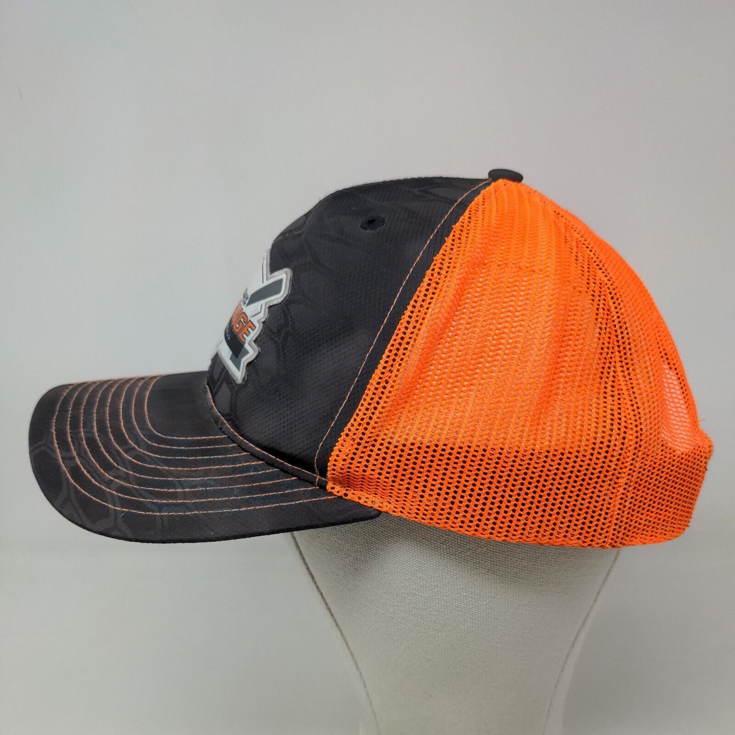 Richardson Men's Snapback Mesh Back Hat Black Orange Imavex Orange Baseball