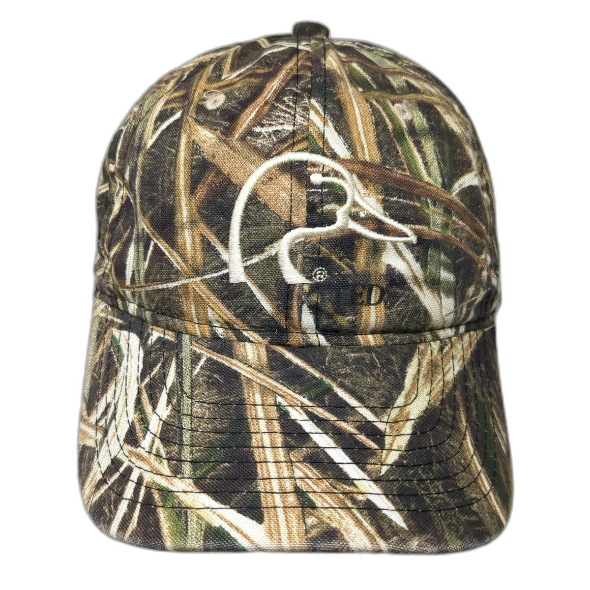 Ducks Unlimited Baseball Cap One Size Brown Green Camo Reeds Embroidery Hat