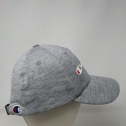 Champion Slideback Hat Gray OSFA Adjustable Embroidered Vented Holes 6 Panel
