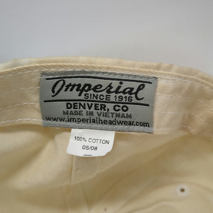 Imperial Baseball Cap Beige One Size Autographed Signed Cotton Crest Hat
