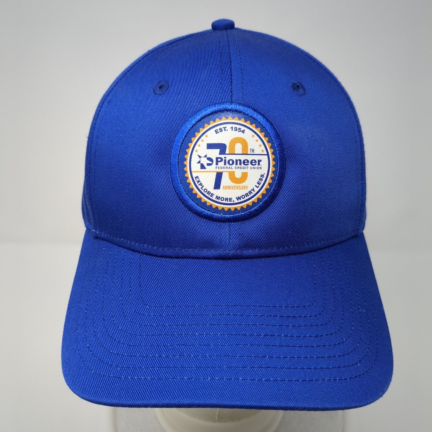 Pioneer Federal Credit Union Snapback Hat Blue One Size Adjustable