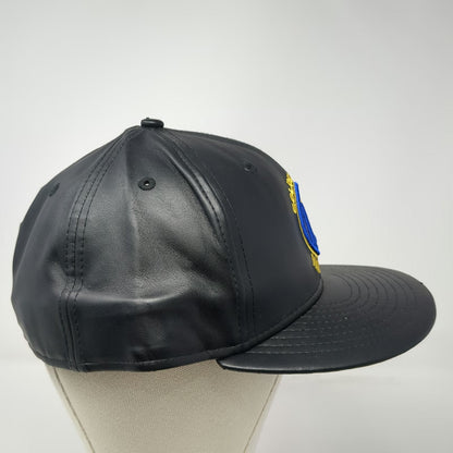 New Era NBA Golden State Warriors Black 7 1/2 Hat Fitted Vegan Leather 59FIFTY