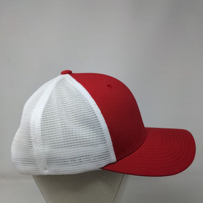 Scoular Snapback Mesh Back Trucker Hat Red One Size Colorblock Flexfit