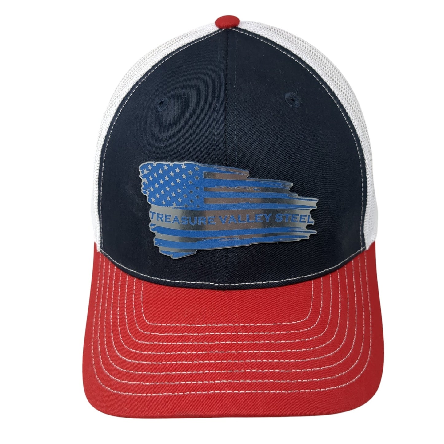 Treasure Valley Steel Snapback Mesh Back Trucker Hat Multi One Size USA Flag