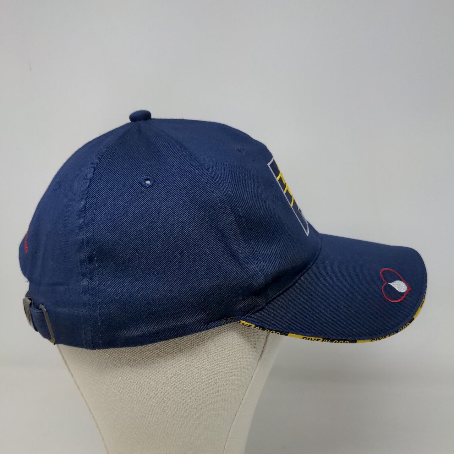 Indiana Pacers Men's Slideback Hat Blue Adjustable Embroidered Blood Drive Logo