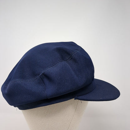 Unbranded Fitted Newsboy Pressboy Cap Hat Blue One Size Solid Blank