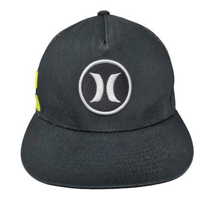 Hurley Snapback Mesh Back Trucker Hat Black One Size Adjustable Yupoong