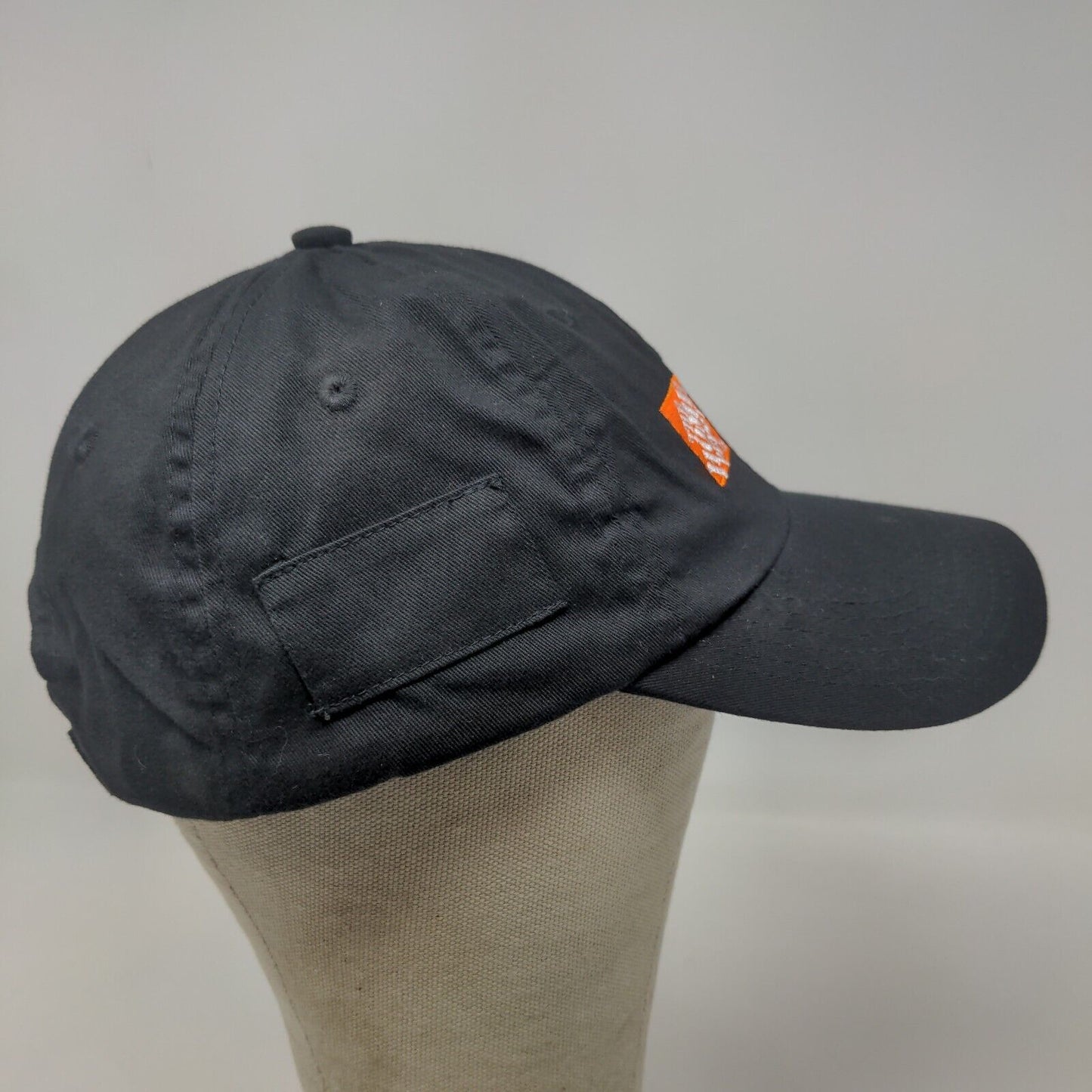 Home Depot Men's Strapback Hat Black Adjustable Embroidered Pro Logo 100% Cotton