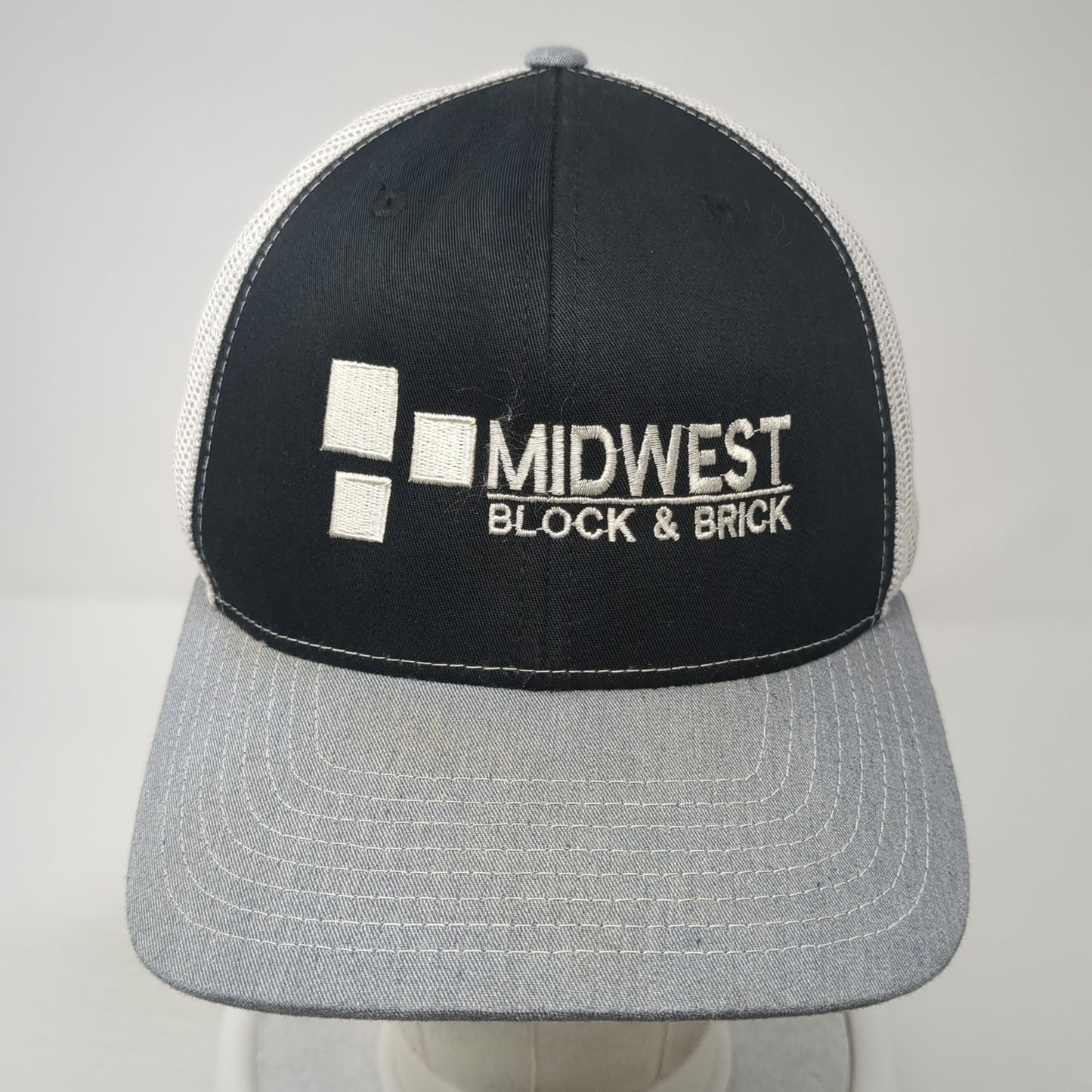 Midwest Block & Brick Snapback Trucker Hat Multi One Size Mesh Back