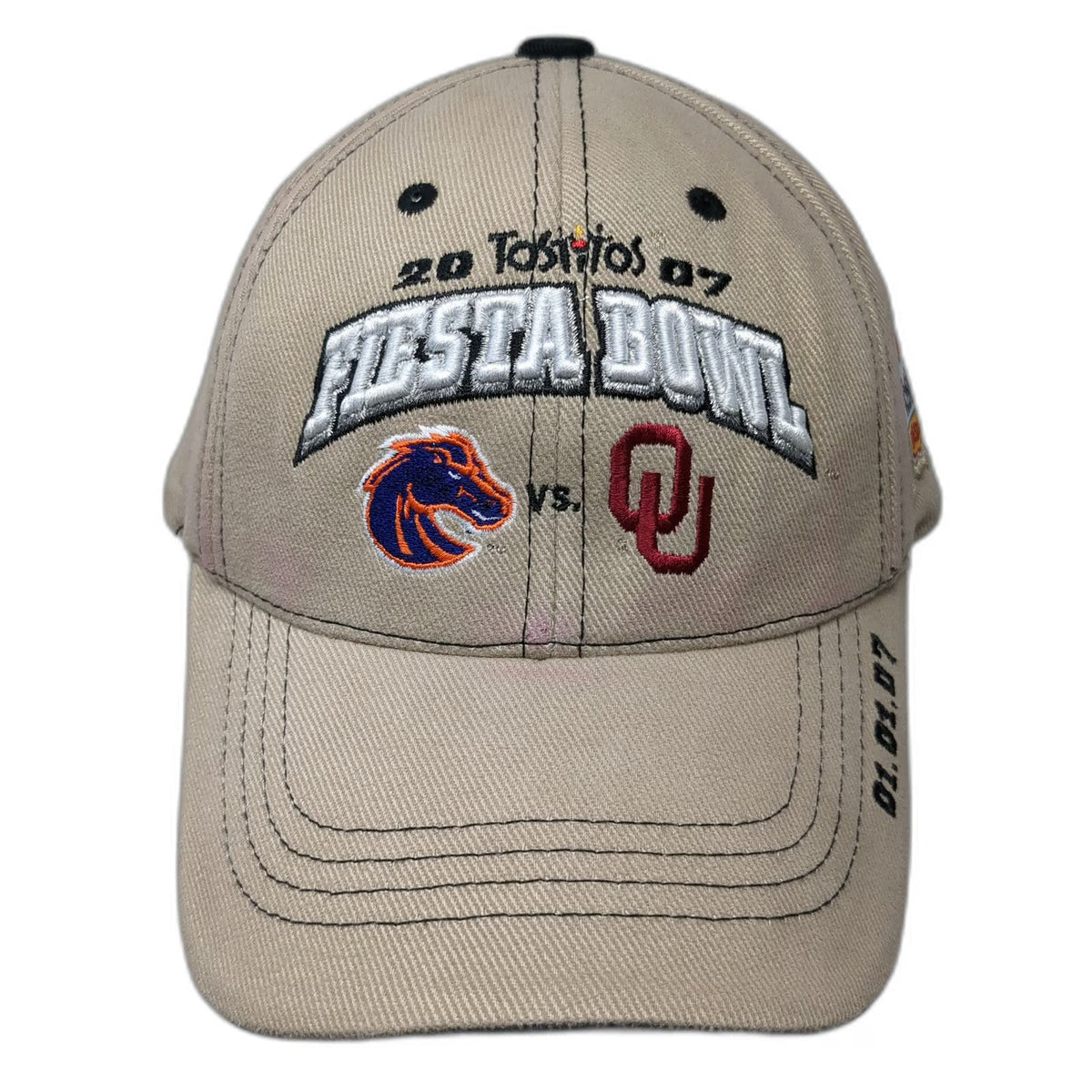 TOW NCAA Boise State Oklahoma 2007 Fiesta Bowl Beige One Size Cap Hat Matchup