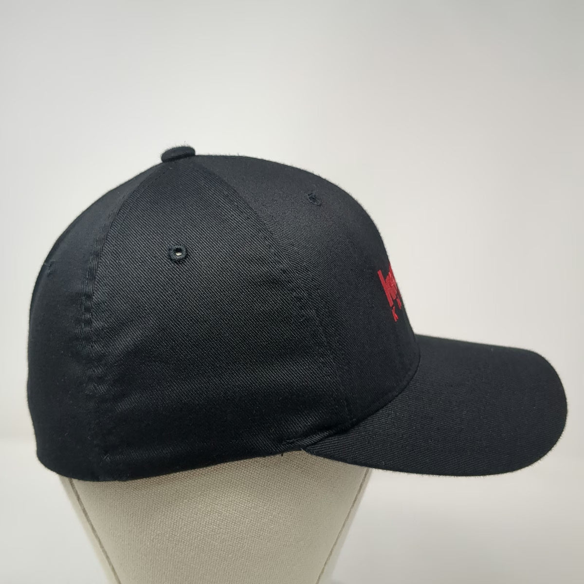 Kershaw Knives Flexfit Baseball Cap Hat Black Red Size M Curved Brim Structured