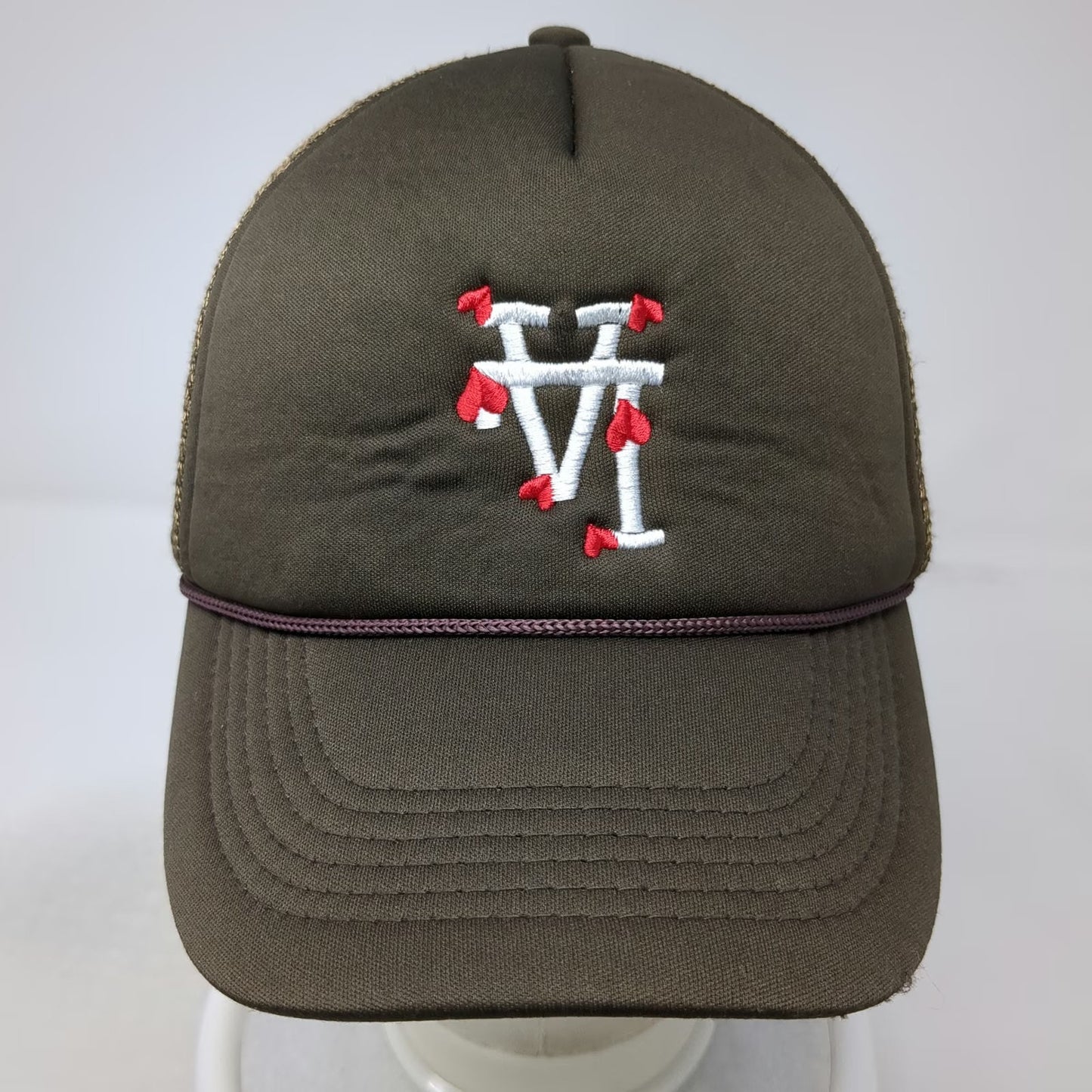 Lost Love NYC Trucker Hat Brown One Size Mesh Snapback Rope Hearts LA Logo