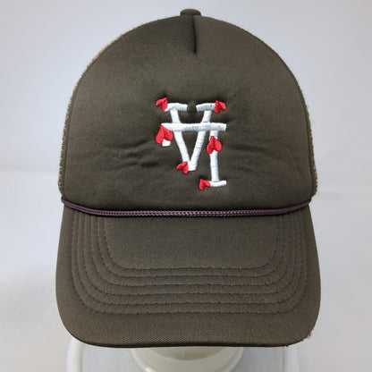 Lost Love NYC Trucker Hat Brown One Size Mesh Snapback Rope Hearts LA Logo