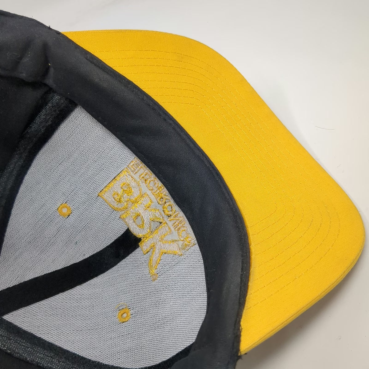 Nissun Snapback Hat Black Yellow OS BRK Electronics Embroidered Logo 2-Tone