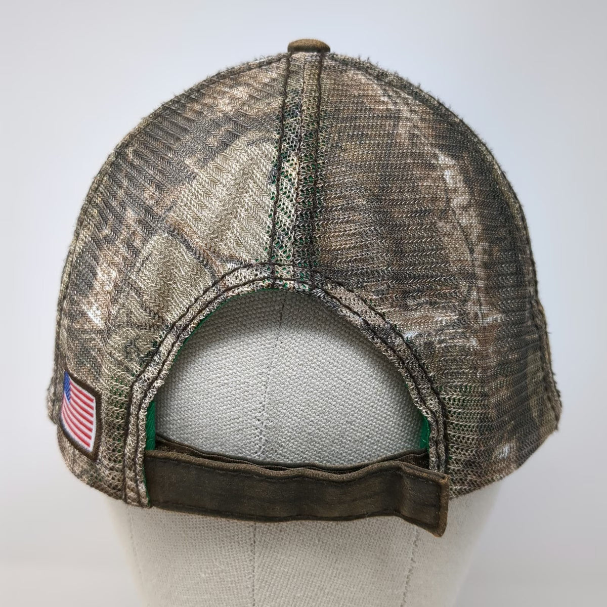 Viking Fire Protection Baseball Cap Brown One Size Camo Mesh USA Flag Patch Hat