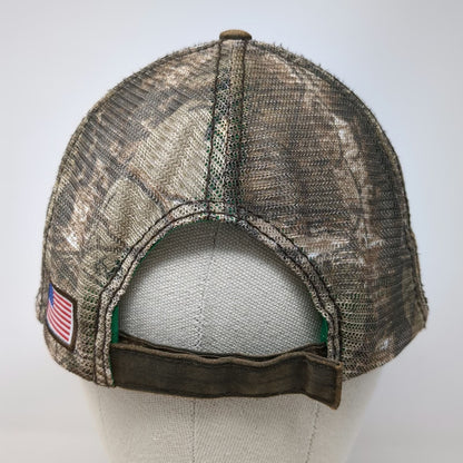 Viking Fire Protection Baseball Cap Brown One Size Camo Mesh USA Flag Patch Hat