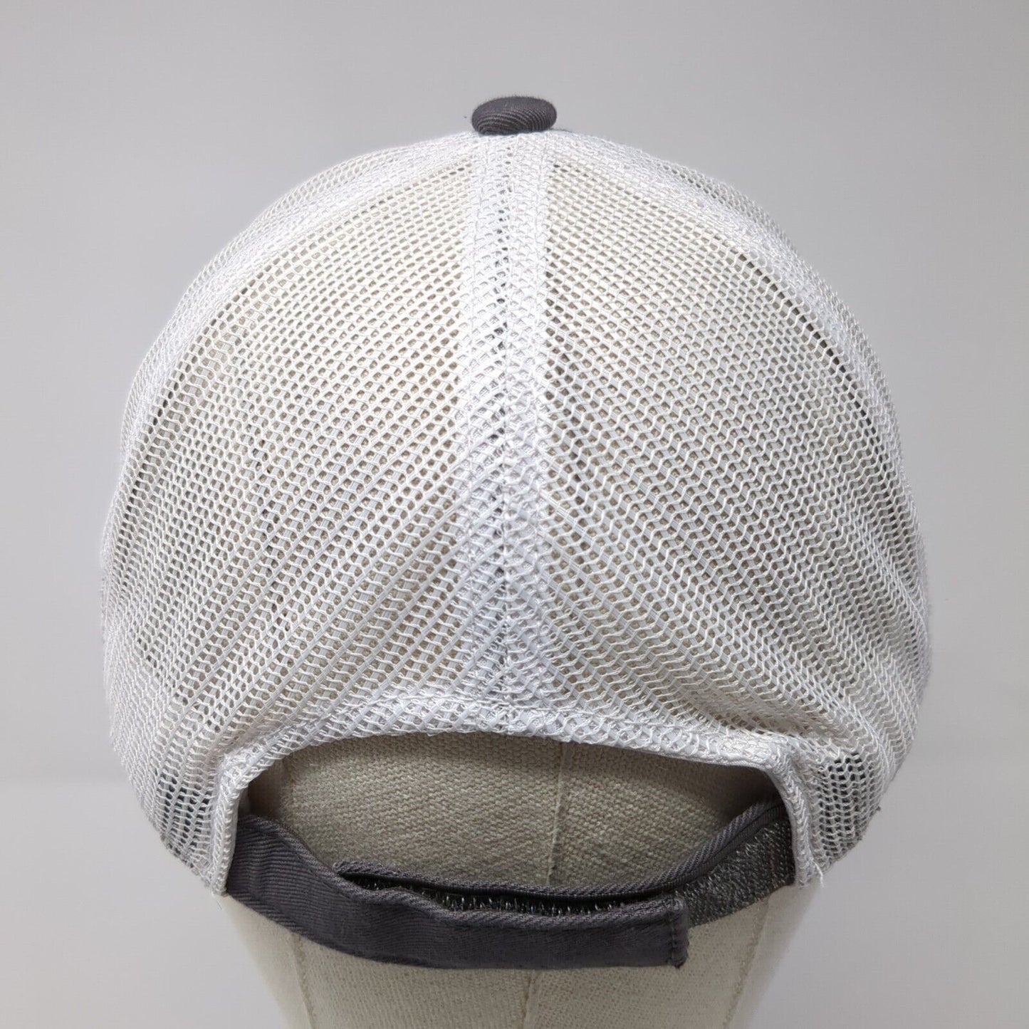 Bergara Strapback Trucker Hat Gray One Size Adjustable Embroidered Mesh Back OC