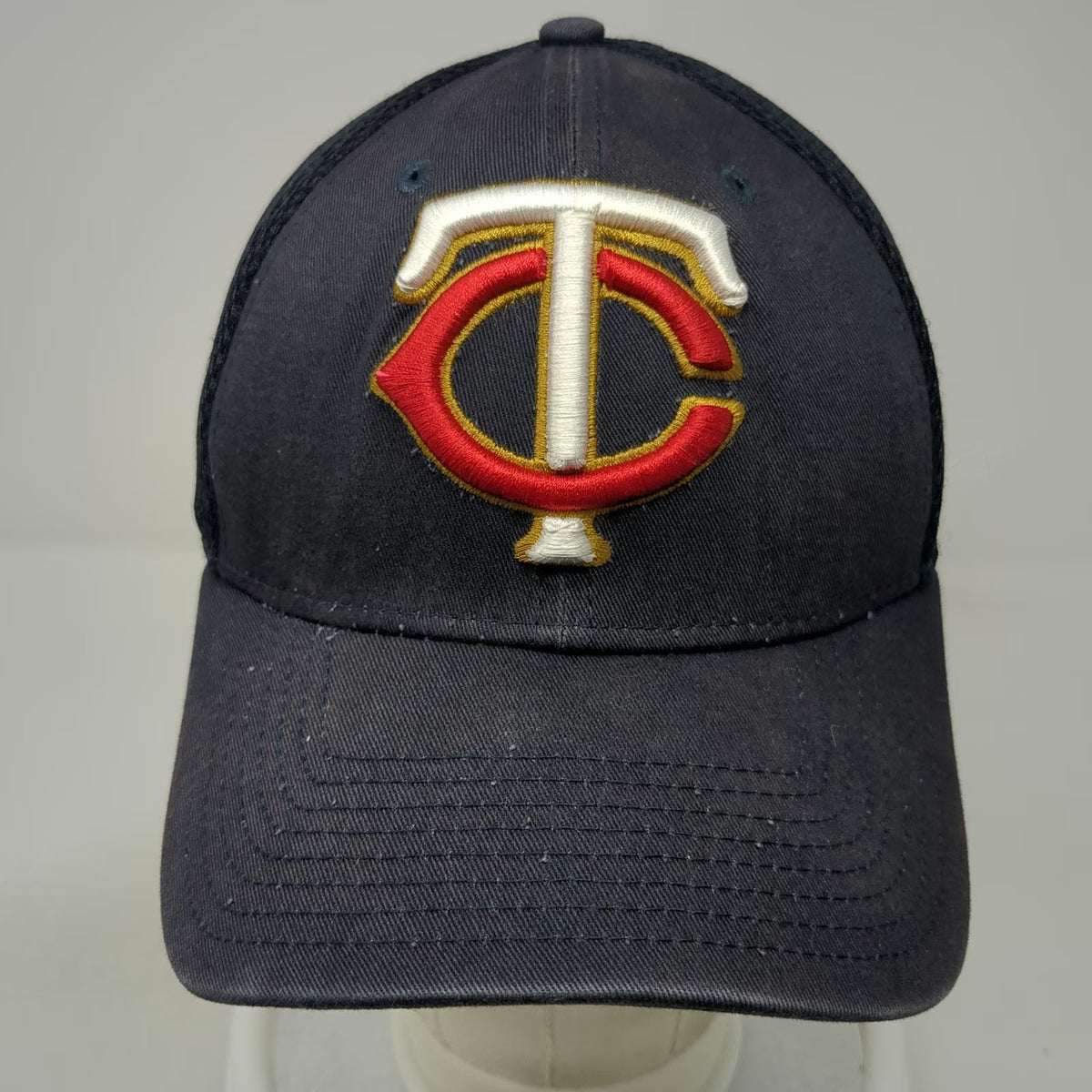 New Era Minnesota Twins MLB Blue Baseball Cap M 39THIRTY Mesh Stretch Fit Hat
