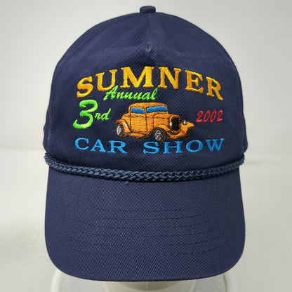 KC 5 Panel Blue One Size Sumner Car Show 2002 Rope Snapback Hot Rod Hat Vintage
