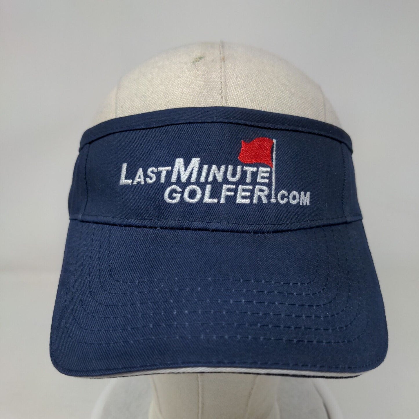 Last Minute Golfer Strapback Sun Visor Cap Hat Blue Adjustable Embroidered
