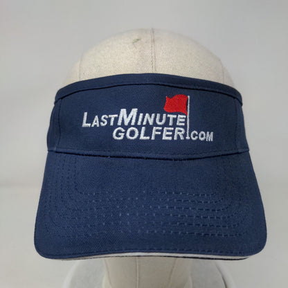 Last Minute Golfer Strapback Sun Visor Cap Hat Blue Adjustable Embroidered