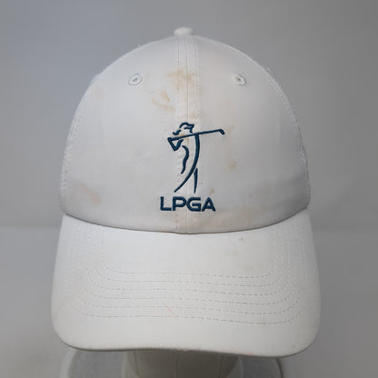 LPGA Strapback Baseball Cap White One Size Adjustable Embroidered 6 Panel