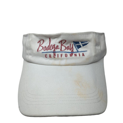Bodega Bay California Strapback Sun Visor Hat White One Size Adjustable