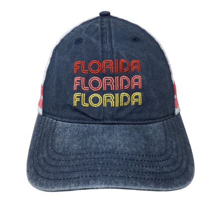 Florida Strapback Mesh Back Trucker Hat Blue OSFM Embroidered Home Free