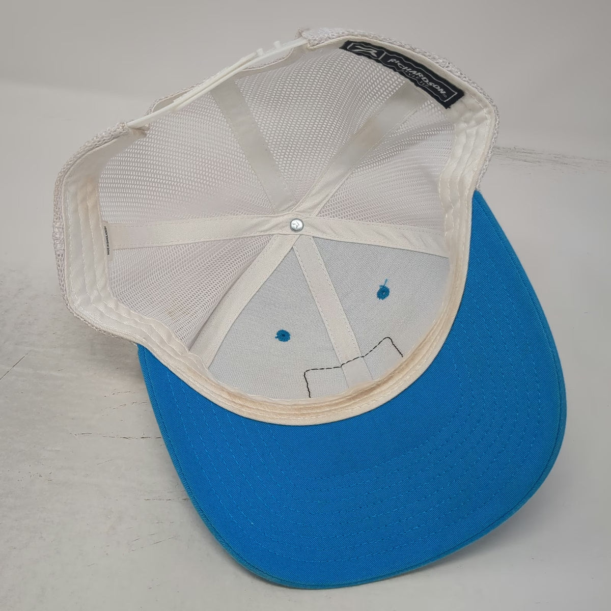 Richardson Trucker Hat Blue One Size Elgin Stampede Leather Patch Snapback