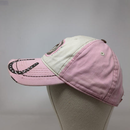 Farm Girl Authentic Strapback Hat Pink OSFA Embroidered Knee Dip & Lovin' It