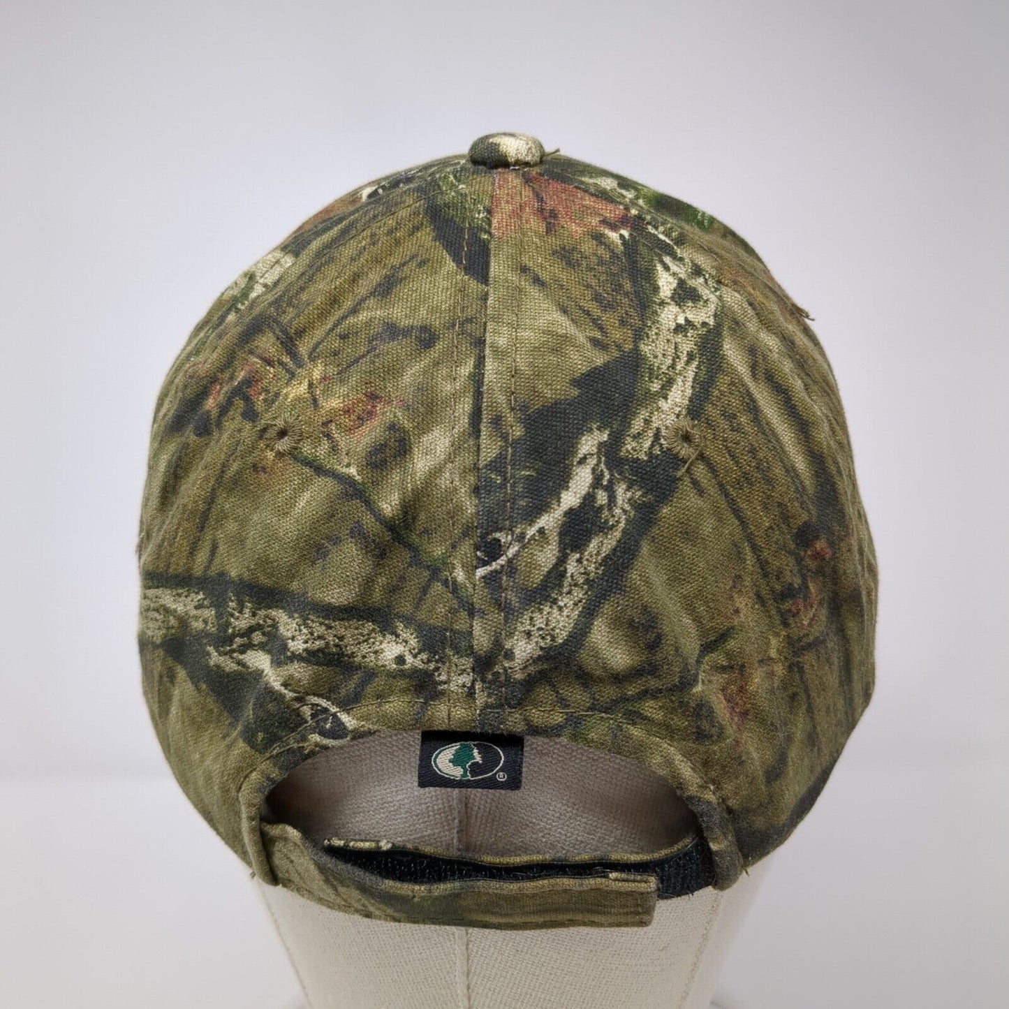 Hinkley Signs Elk Strapback Hat Camouflage OS Adjustable Distressed Outdoor Cap