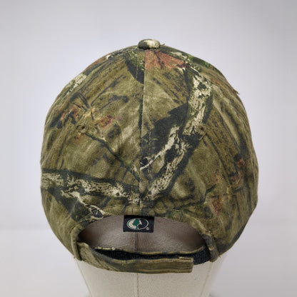 Hinkley Signs Elk Strapback Hat Camouflage OS Adjustable Distressed Outdoor Cap
