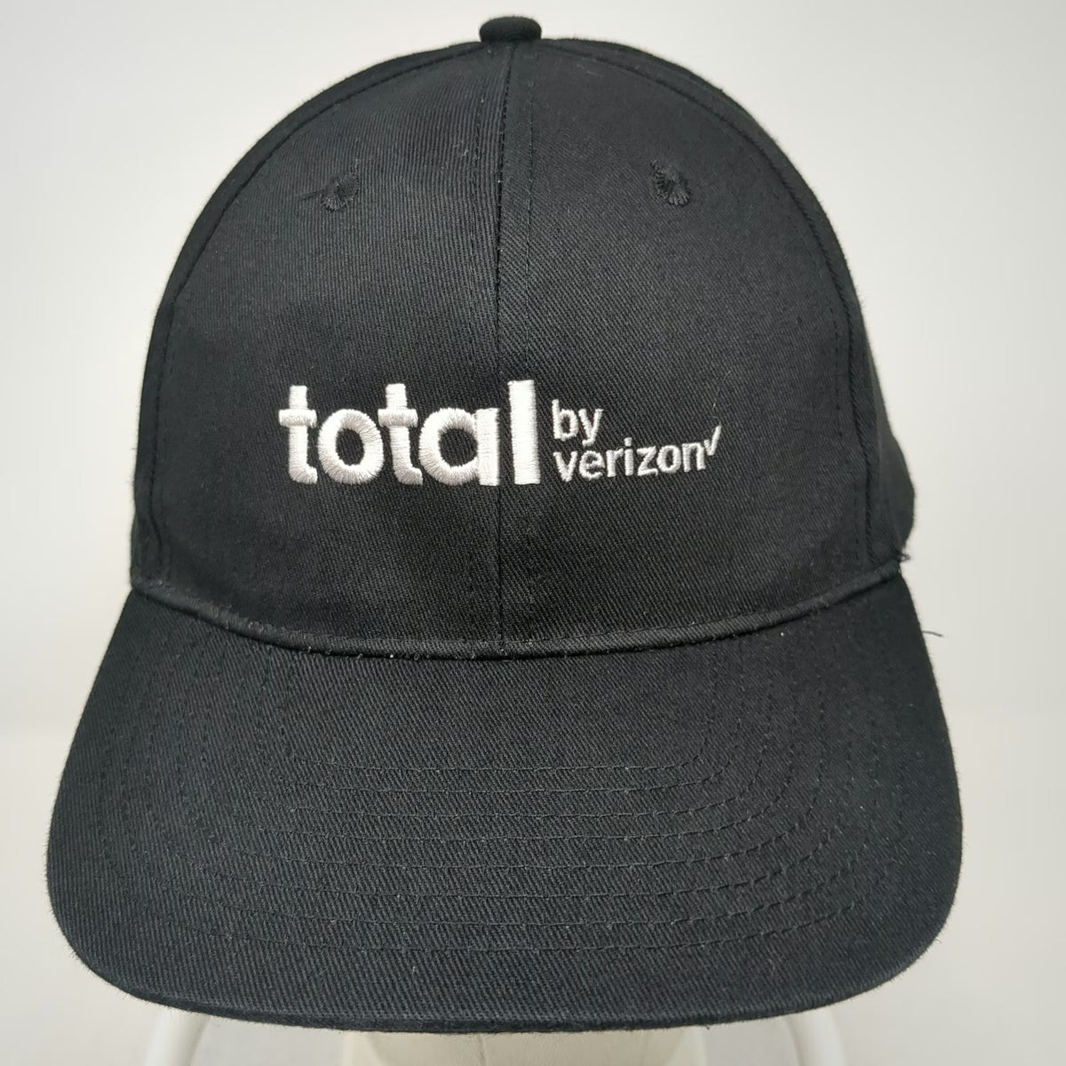 Hit Baseball Cap Black One Size Total by Verizon Logo Strapback Cotton Hat