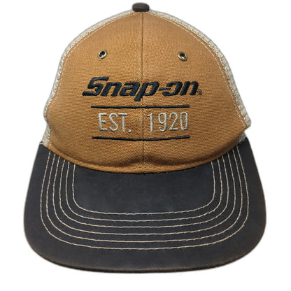 Snap-on Brown One Size Baseball Cap Mesh Back Hat Embroidered Est 1920 Logo