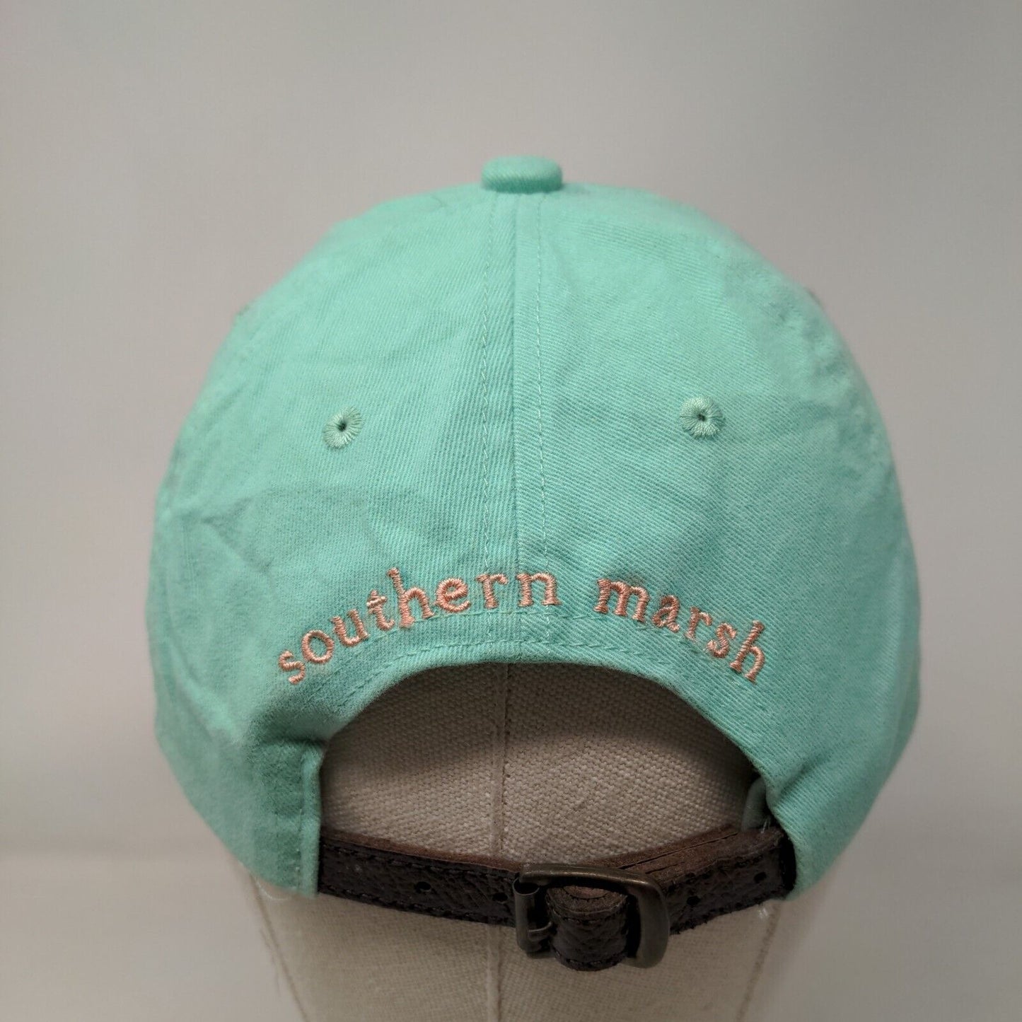 Southern Marsh Duck Strapback Hat Greenish-Blue One Size Embroidered