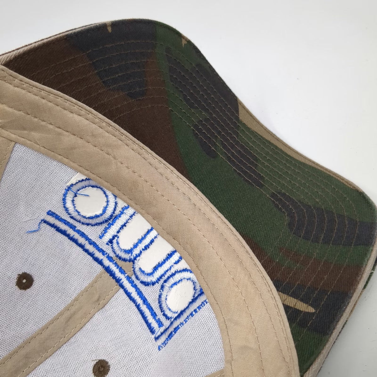 Green Camo Baseball Cap One Size Oliver M Dean Inc Mesh Back US Flag Patch Hat