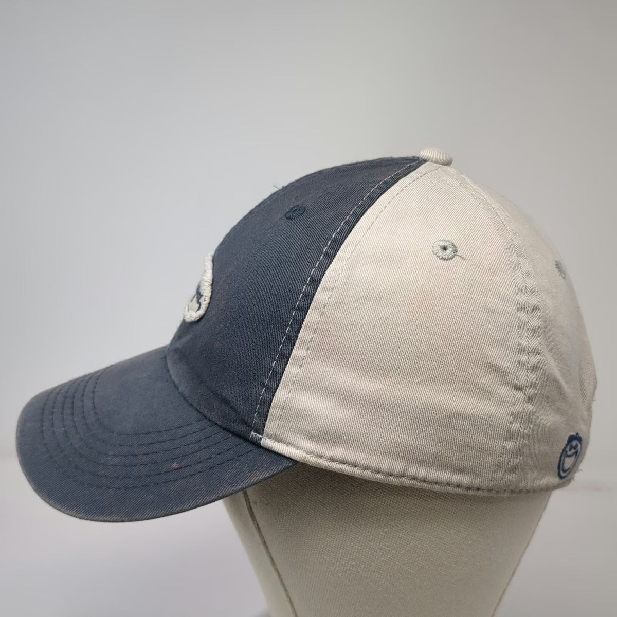 Life is good Blue Gray Baseball Cap One Size Distressed Patch Slideback Hat