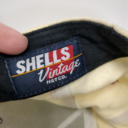 Shells Vintage 5 Panel Beige Hat One Size Snapback Boston Skyline Massachusetts