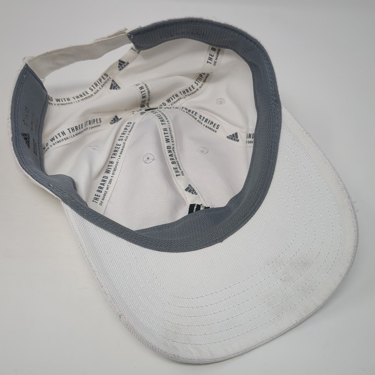 Adidas Strapback Baseball Cap White One Size Adjustable Embroidered 6 Panel