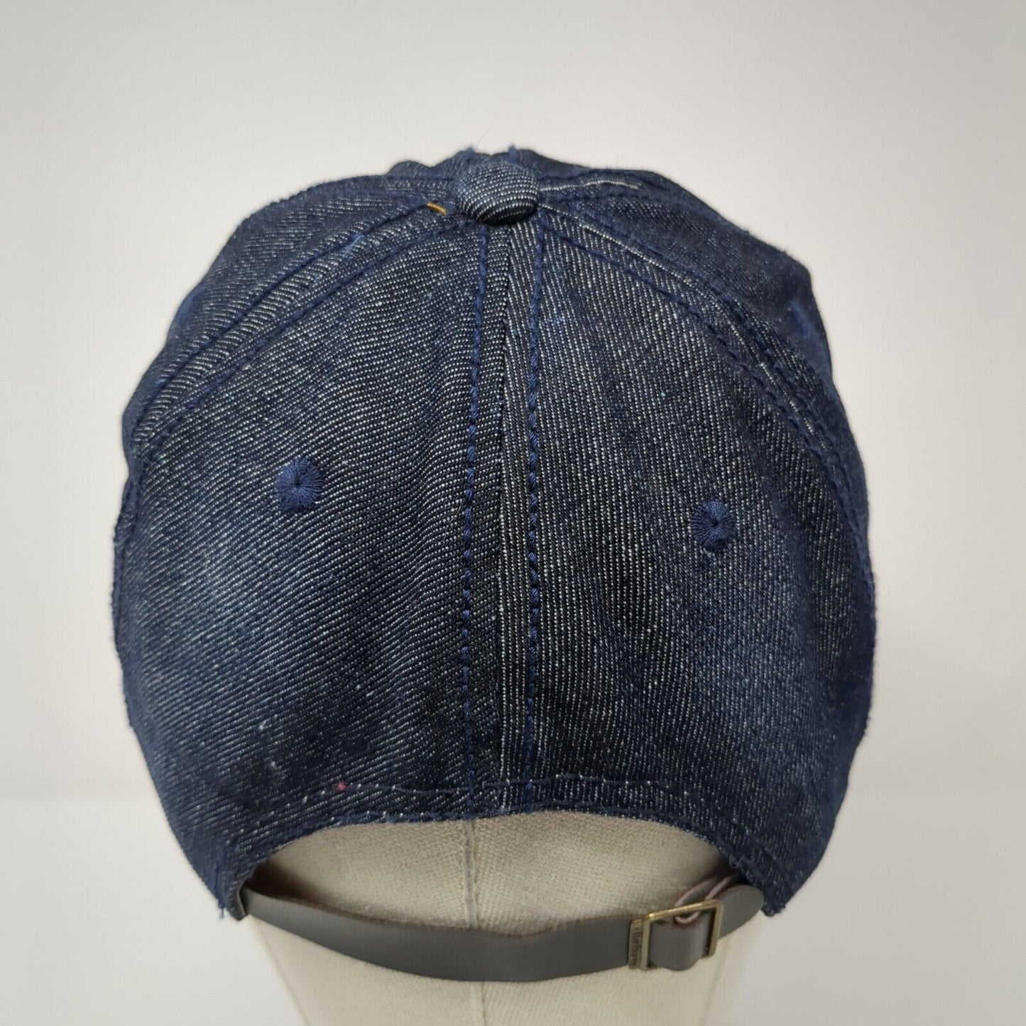 California CA Slideback Hat Blue One Size Adjustable Distressed Rhinestone Denim