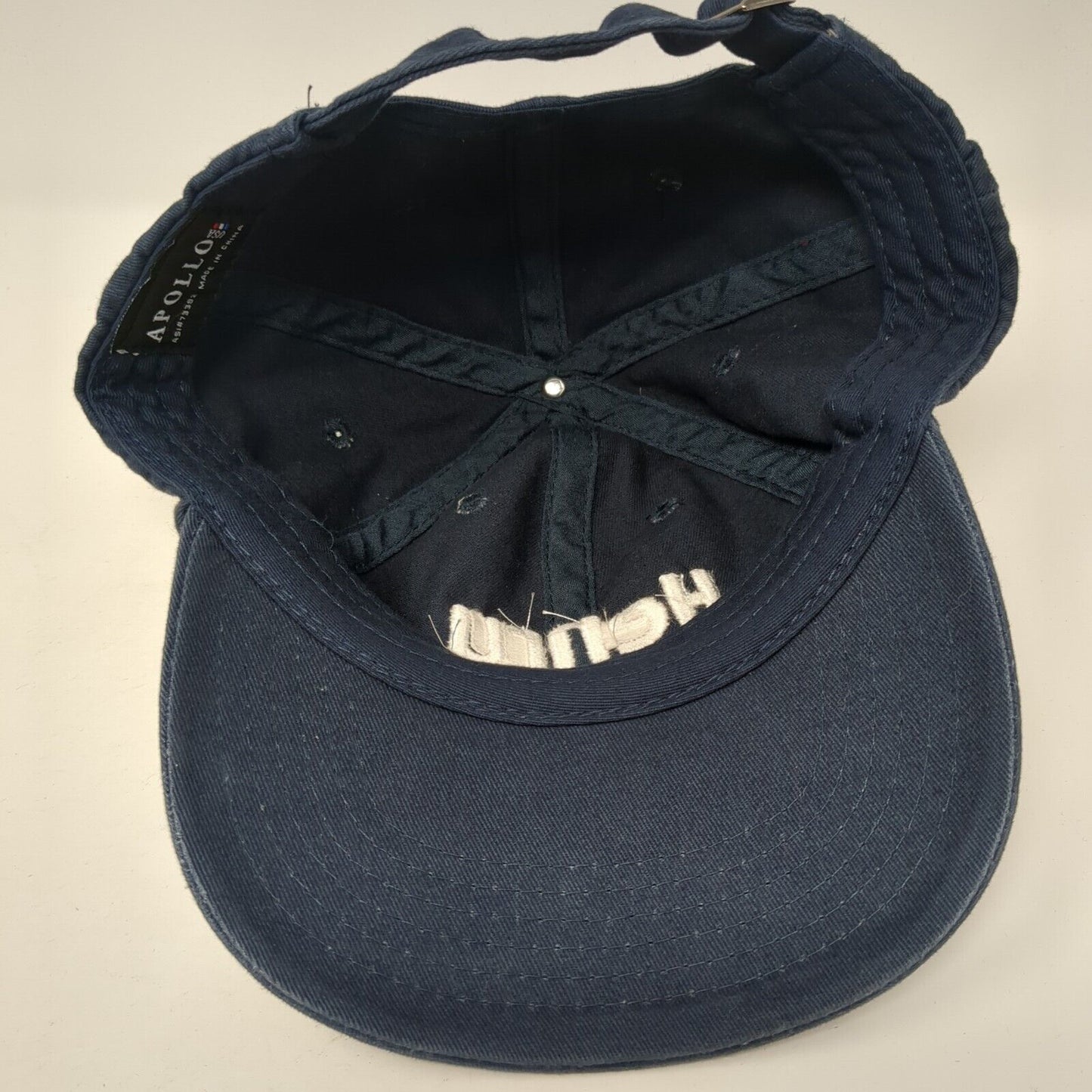 Henry Slideback Hat Blue One Size Adjustable Embroidered 6 Panel Apollo USA
